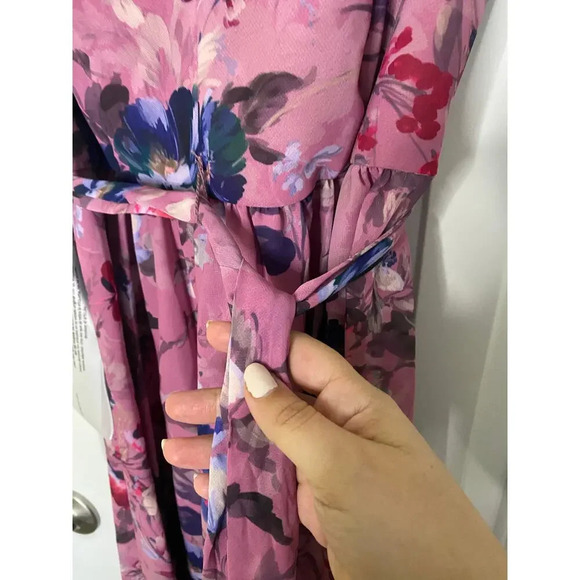 Kay Unger Ellen Pleated Floral Dress Size 0 - Picture 7 of 10